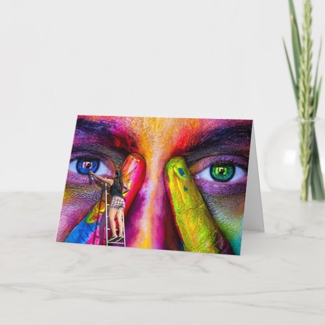 Creative Artist Painter Colourful Birthday Card (Front)