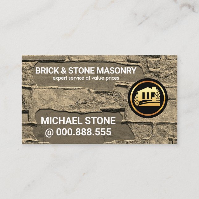 Creative Artistic Brick Wall Building Business Card (Front)
