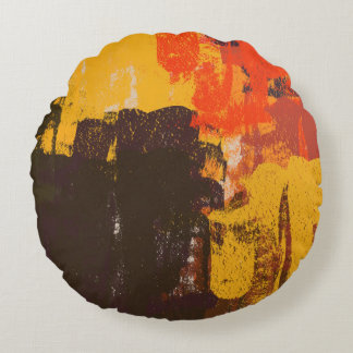 Creative artistic sketch, colourful texture. round cushion