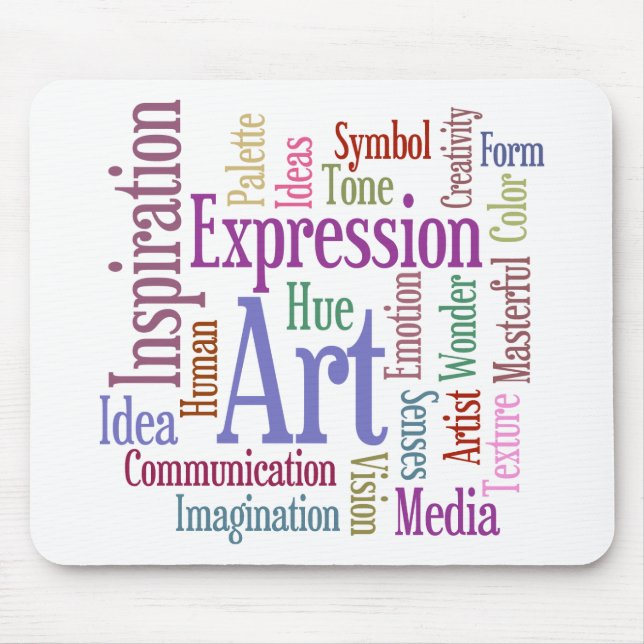 Creative Artist's Inspiration Word Art Mouse Mat (Front)