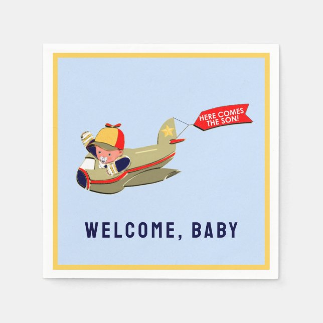 Creative Baby Shower Boy Napkin (Front)