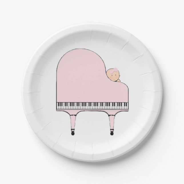 Creative Baby Shower Music Theme Paper Plate (Front)