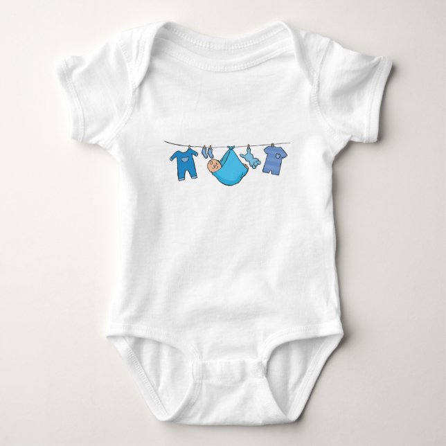 Creative baby shower template for boy bodysuit (Front)