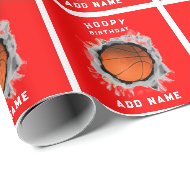 Creative Basketball Birthday Wrapping Paper (Roll Corner)