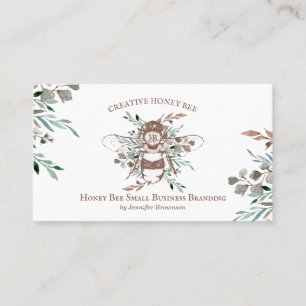 Creative Bee Apiary Floral Rustic Business Card