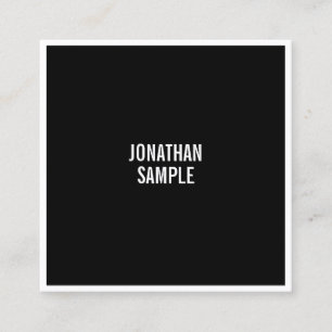 Creative Black And White Minimalist Modern Simple Square Business Card