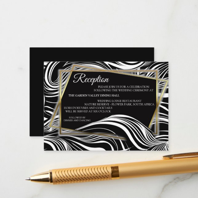 Creative Black and White Seamless Abstracts Enclosure Card (Front/Back In Situ)