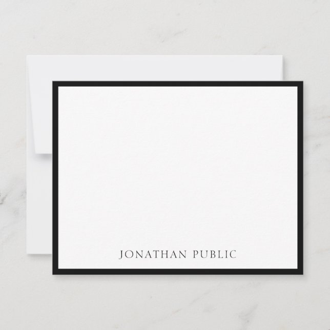 Creative Black Border Simple Design White Template (Front)