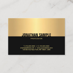 Creative Black Gold Modern Template Elegant Top Business Card