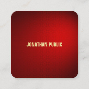 Creative Black Red Damask Design Luxury Template Square Business Card