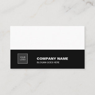 Creative Black White Sleek Professional Company Business Card