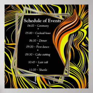 Creative Black,Yellow & Orange Seamless Abstracts Poster