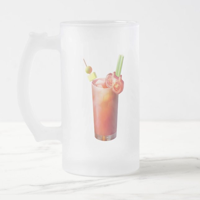 Creative Bloody Mary Cocktail Frosted Glass Beer Mug (Left)