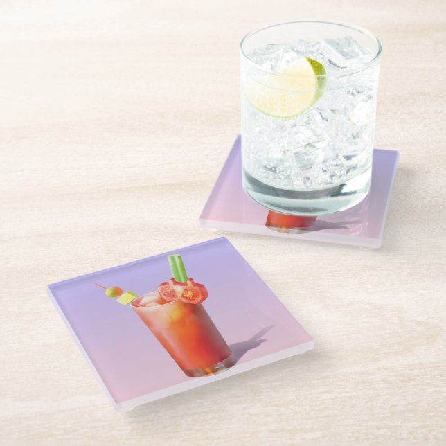 Creative Bloody Mary Cocktail Glass Coaster (Angled)