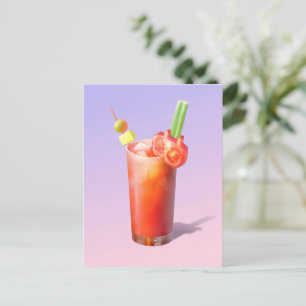Creative Bloody Mary Cocktail Holiday Postcard