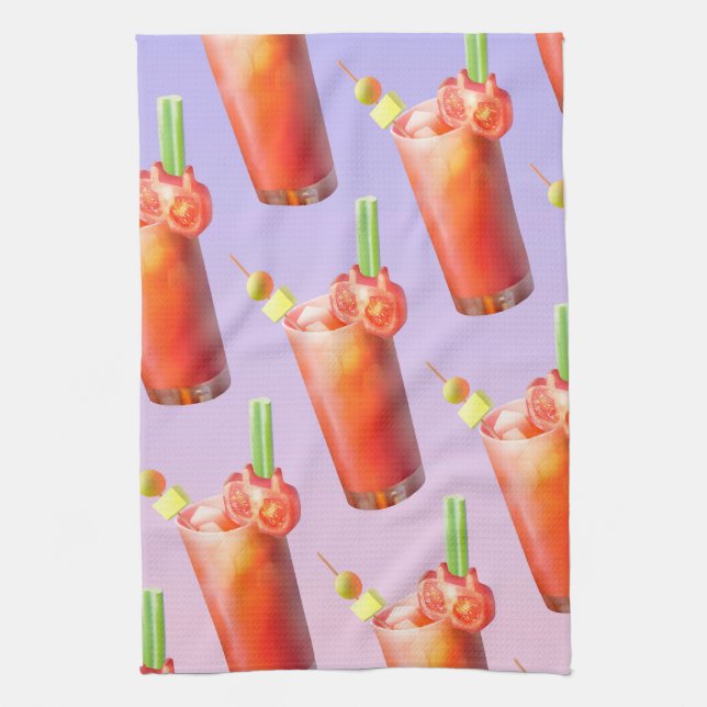 Creative Bloody Mary Cocktail Tea Towel (Vertical)