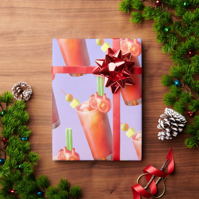 Creative Bloody Mary Cocktail Wrapping Paper (Holiday Gift)