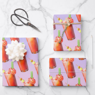 Creative Bloody Mary Cocktail Wrapping Paper Sheet