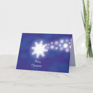 Creative Blue Composed Snow Flakes Comet Graphic Holiday Card