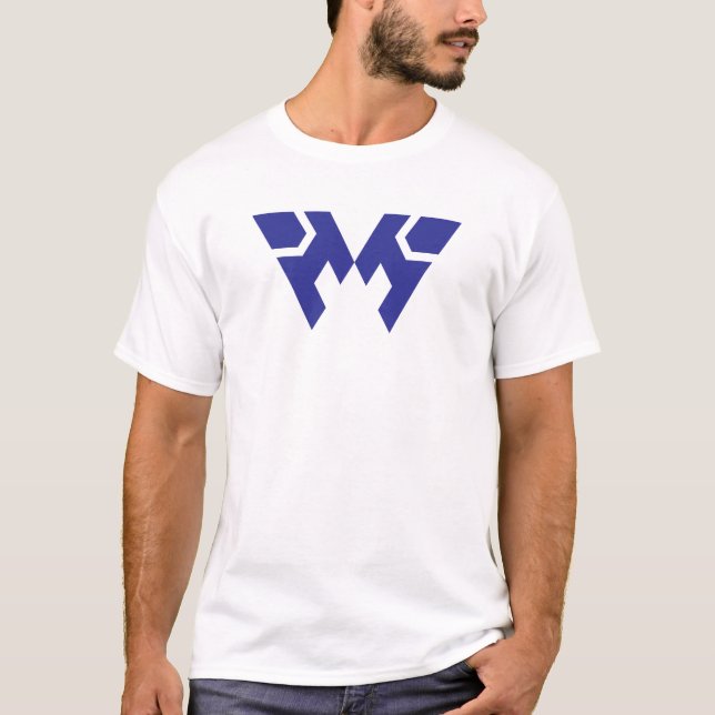 Creative Blue Modern and Minimal Letter W Monogram T-Shirt (Front)