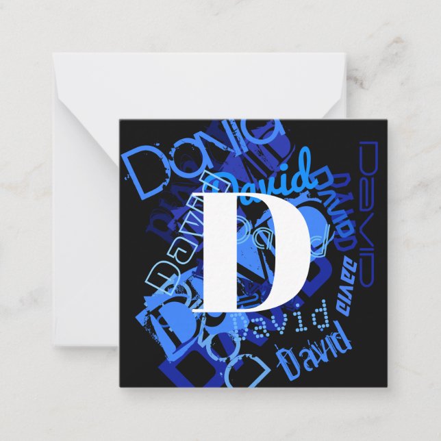 Creative Blue Monogram Card (Front)
