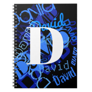 Creative Blue Monogram Notebook