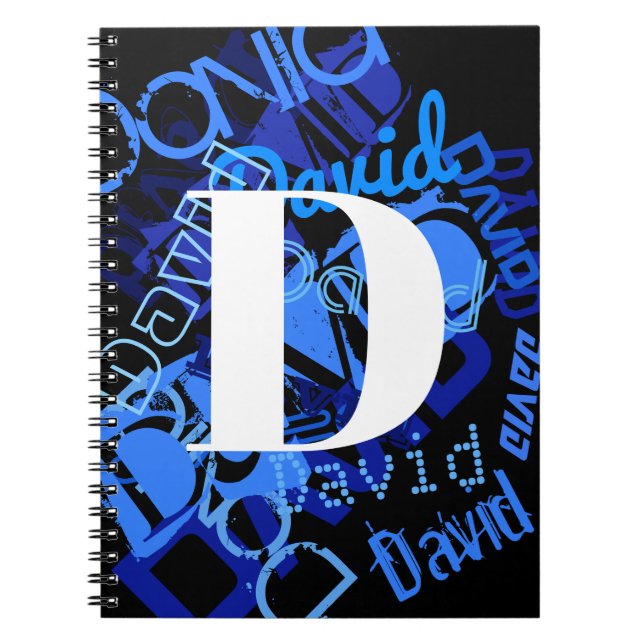Creative Blue Monogram Notebook (Front)