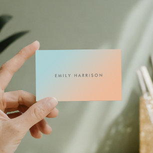Creative Blue Orange Ombre Unique Modern Business Card