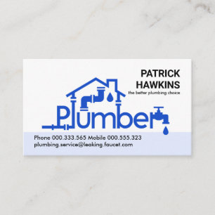 Creative Blue Plumber Home Piping Business Card