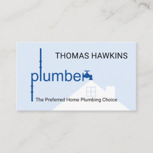 Creative Blue Plumber Pipeline Home Waterflow Business Card