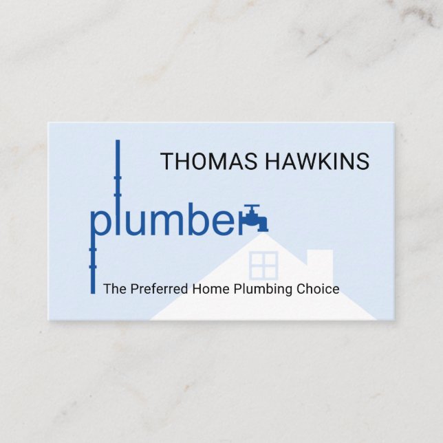 Creative Blue Plumber Pipeline Home Waterflow Business Card (Front)