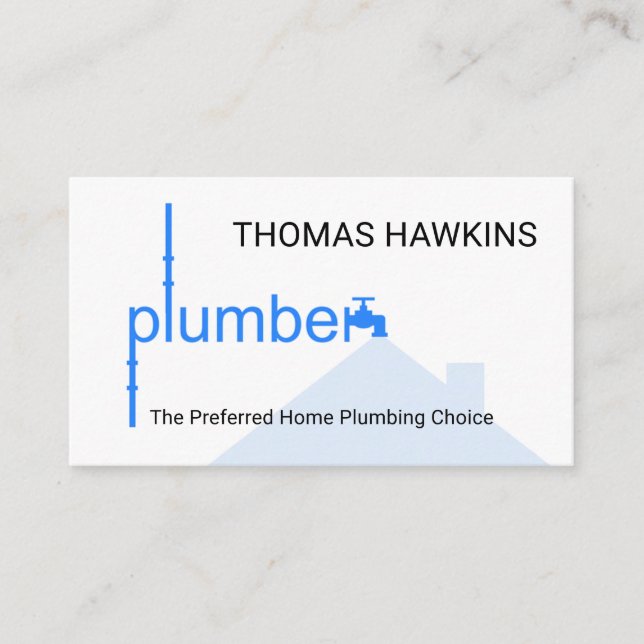 Creative Blue Plumber Pipeline Waterflow Business Card (Front)
