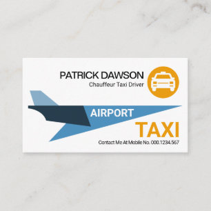 Creative Blue Sky Jet Aeroplane Airport Taxi Business Card