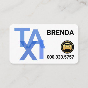 Creative Blue TAXI Signage Driving Business Card