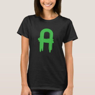 Creative Bold Green Letter A - Design Alphabet - M T-Shirt