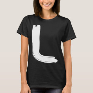 Creative Bold White Letter L   Alphabet  Marker T-Shirt