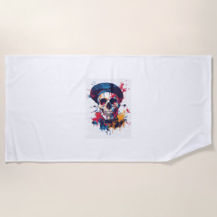 Creative Bones – Funny Artist Skull Beach Towel