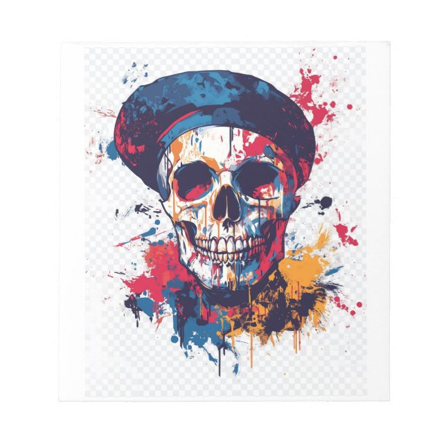 Creative Bones � Funny Artist Skull Notepad (Front)