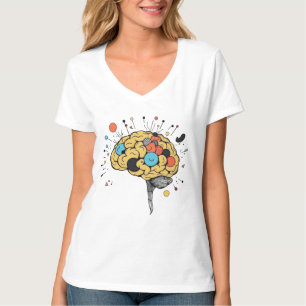 Creative Brain Abstract Mental Health Illustration T-Shirt