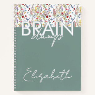 Creative Brain Dump Mindset Organizer Floral sage Notebook