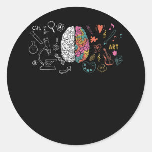 Creative Brain Left Right Classic Round Sticker