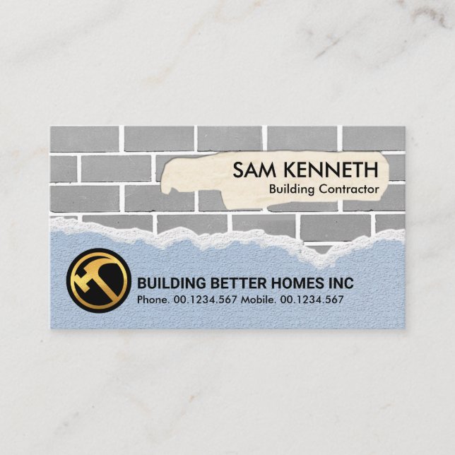 Creative Brick Masonry Works Construction Builder Business Card (Front)