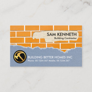 Creative Brick Plastering Works Construction Business Card