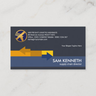 Creative Brown Arrow Highway Air Freight Business Card