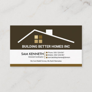 Creative Building Roof Professional Construction Business Card