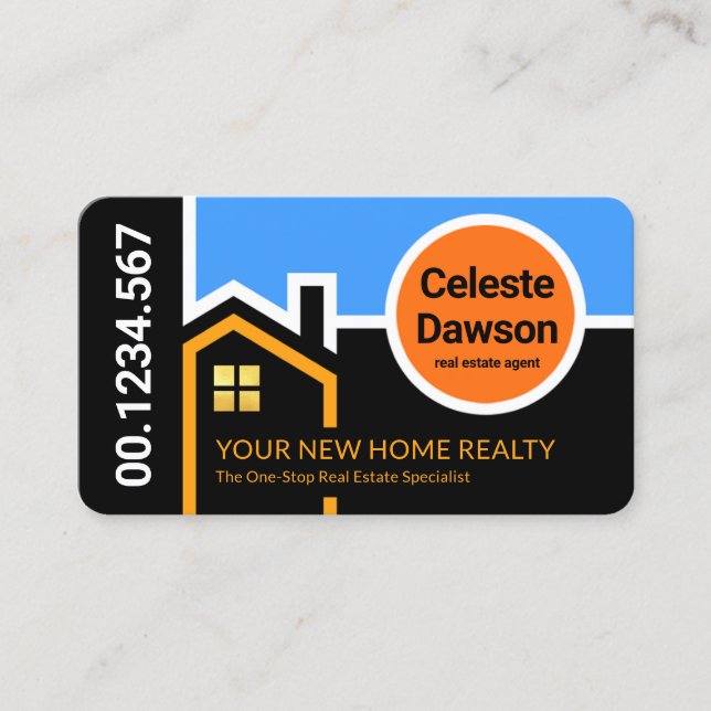 Creative Building Rooftop Sunrise Border Business Card (Front)