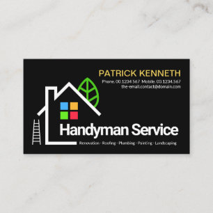 Creative Building Structure Handyman Contractor Business Card