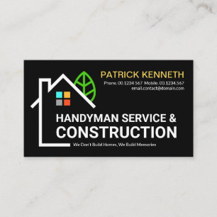 Creative Building Structure Roofing Contractor Business Card