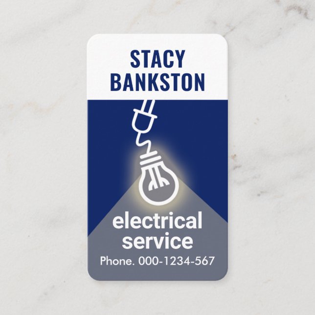 Creative Bulb Flash Light Beam Business Card (Front)