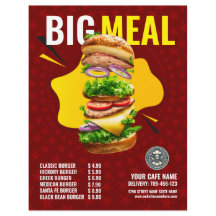 Creative Burger Menu Display Flyer